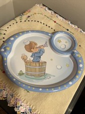Precious Moments Luv N Care Baby Melamine Divided Dish Plate Vintage