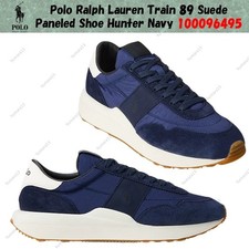 Polo Ralph Lauren Train 89 Suede Paneled Shoe Hunter Navy 100096495 Men's Size