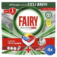 4X Fairy Tabs FüR SpüLmaschine 22 Pezzi Platinum Plus Limone Made In Italy