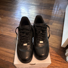 Nike Air Force 1 Black Mens Leather Sneakers ...