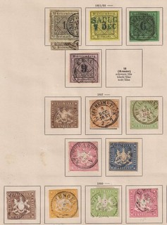 Wurttemberg 1851 collection of 14 CLASSIC stamps / HIGH VALUE!