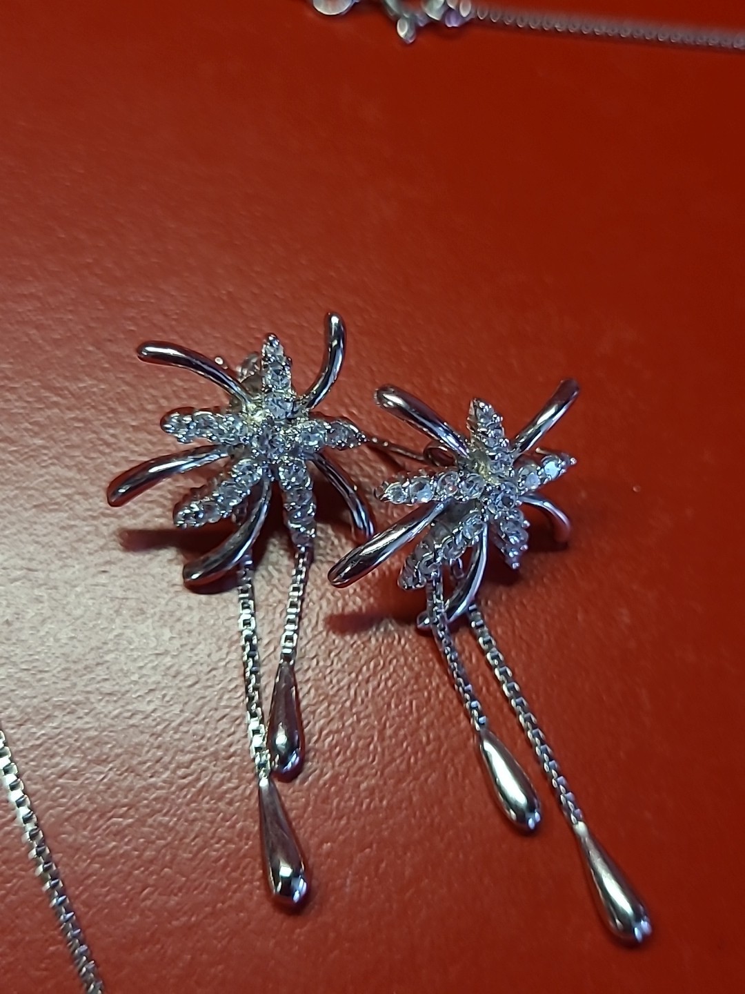 Beautiful Solid Silver Necklace and Earrings Jewe… - image 6