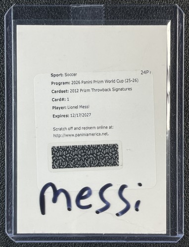 LIONEL MESSI 2026 PANINI PRIZM WORLD CUP #12-LM 2012 THROWBACK SIGNATURES AUTO
