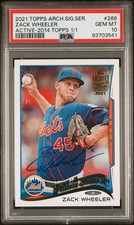 2021 Topps Arch Sig Ser 2014 Topps Zack Wheeler Future Stars AUTO 1/1 PSA 10