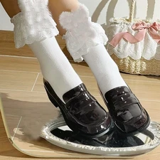 Japanese Lolita Girls Mary Janes JK Uniform Shoes Patent Leather School Shoes
