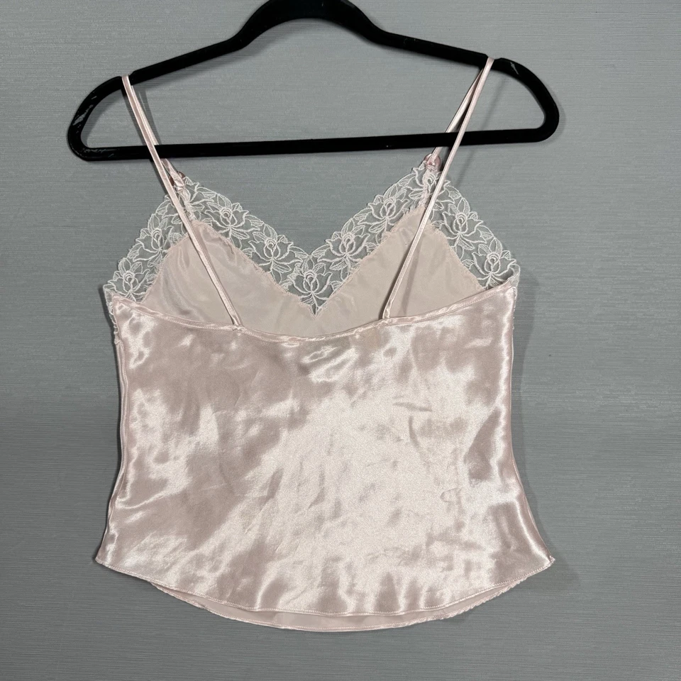 VTG Victorias Secret Gold Label Satin Lace Cami Tank Size P Pink Button Y2K XS - Image 2 of 4
