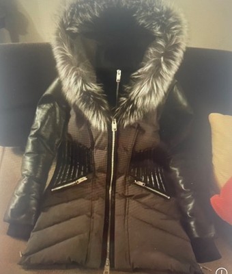 nicole benisti coat,excellent condition, fur+ leather trim