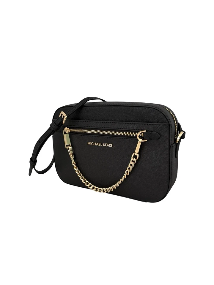 Bolso bandolera Michael Kors MK Portmonee Jet Set Travel cuero negro NUEVO - Imagen 4 de 4