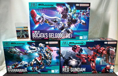 HG Gundam GQuuuuuuX + RED GUNDAM + BOCATA'S GELGOOG Popular SET