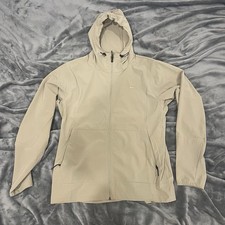 Nike Tech Fleece Windbreaker Jacket Full-Zip Hoodie Tan/Black, Size Large