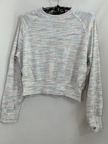 Athleta Girl Sweatshirt M 8-10 Rainbow Speckled Long Sleeve TENCEL Modal Blend - Picture 2 of 7
