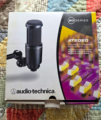 Audio-Technica AT2020 Cardioid Condenser Wired Studio Mic w/ Shock Mount Bag