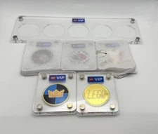New LEGO VIP Complete 5-Coin Set with Acrylic Display Case – Rare & Retired