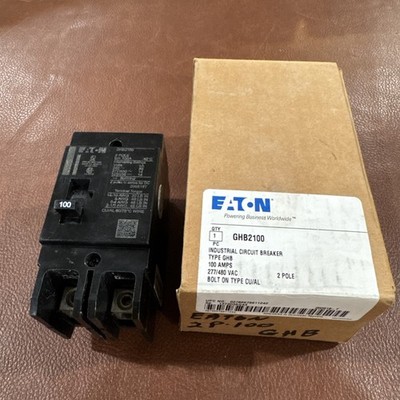 EATON GHB2100 2 POLE 100AMP 277/480 TYPE GHB BOLT ON CIRCUIT BREAKER 2P 100A