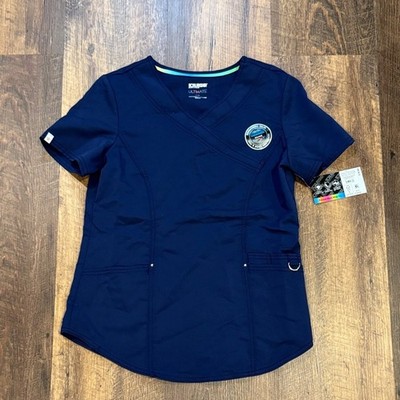 Scrubstar Women's Dark Blue Short Sleeve Scrub Top Small NWT