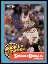 Sherman Douglas RC 1990-91 Fleer #10 Rookie Sensations Miami Heat