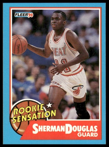 Sherman Douglas RC 1990-91 Fleer #10 Rookie Sensations Miami Heat - Imagen 1 de 2