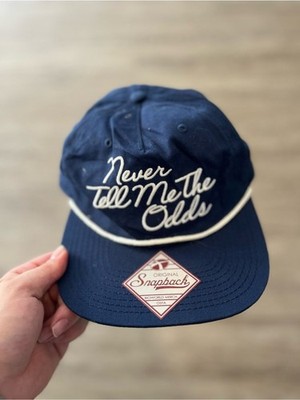 Star Wars Never Tell Me The Odds Snapback Hat Navy Blue Bioworld OSFA Adjustable