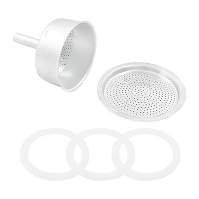 Waziaqoc 6 Cups Espresso Moka Replacement Funnel Kits, 1Pack 6 Cup, Style 2 