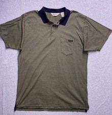 Vintage Eddie Bauer Micro-Stripe Pocket Polo Shirt Men  s Size Large