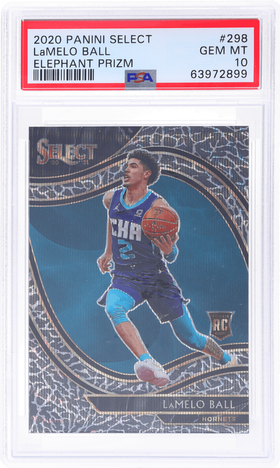 2020 Panini Select Lamelo Ball Courtside Elephant Prizm #298 PSA 10 Rookie RC