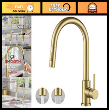 Gold Kitchen Faucet with Pull Down Sprayer, Single Handle High Arc Sink Faucet f