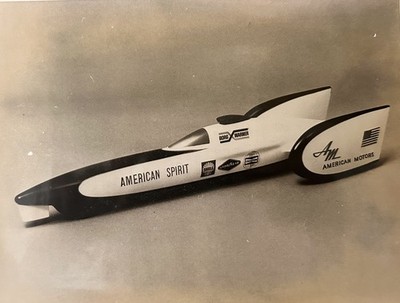 Original Pressefoto und Pressemitteilung AMERICAN SPIRIT Jet-Powered Car USA 1968