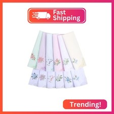 12pcs Ladies Handkerchiefs Hankies for Women Soft Cotton Women's Handkerchiefs E