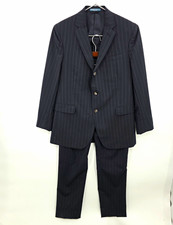 Vintage Polo Ralph Lauren Suit Pinstripe Size 38R Trousers 32 100% Wool