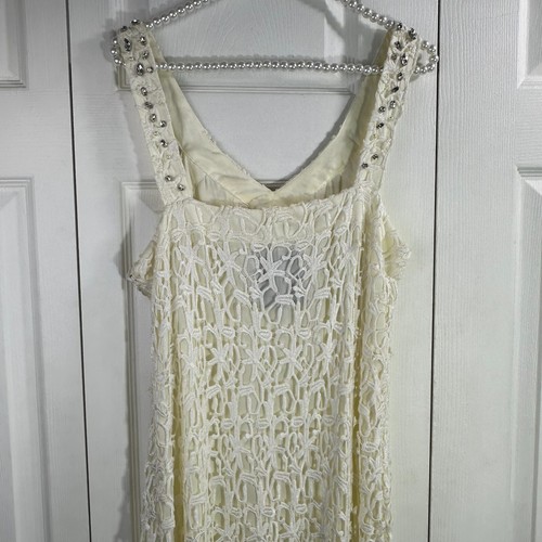Pearl Georgina Chapman of Marchesa Beautiful Lace Dress in Cream Sz 12 pearls - Picture 3 of 21