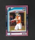 2024 Panini Donruss - Rated Rookie Bo Nix #369 Optic Preview Pink Prizm (RC)