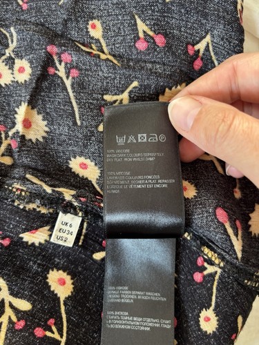 Whistles Black Aster Floral Wrap Skirt UK 6 - Picture 6 of 11