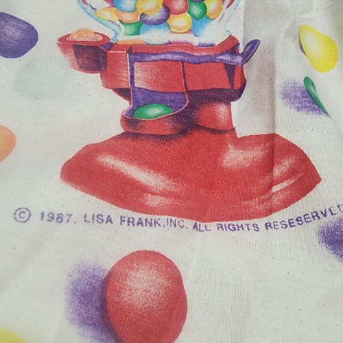 lenzuolo letto matrimoniale vintage LISA FRANK c1987 Gumball macchina - Foto 2 di 5