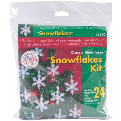 The Beadery Urlaub Perlen Ornament Kit-Mini Schneeflocken 2'' ergibt 24-BOK-5500