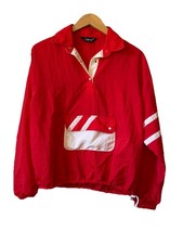 VTG 80 s Catalina Women s Nautical Wind Breaker Sz 14 Front Pocket Silky Nylon