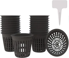 4 Inch Plastic Net Cups, Pots Plant Containers, for 10PCS (4 inch), Black 