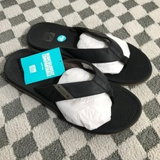REEF Santa Ana Sandals Beach Flip Flop Men's 13 Black /Brown Cushion NEW