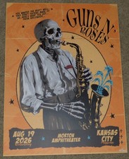 GUNS N&rsquo; ROSES &ndash; KANSAS CITY 2026 OFFICIAL CONCERT LITHOGRAPH 18"x24"