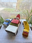 Lot Of 3 Vintage Tonka Red Blue and Yellow Pickup's and Truck