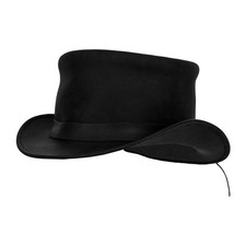 Black Top Hat Fashion Gentleman Hat Leather Top Man Hats Cowboy Hats