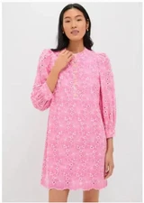 Tuckernuck Pomander Place Pink Floral Eyelet Samantha Dress Large gold button