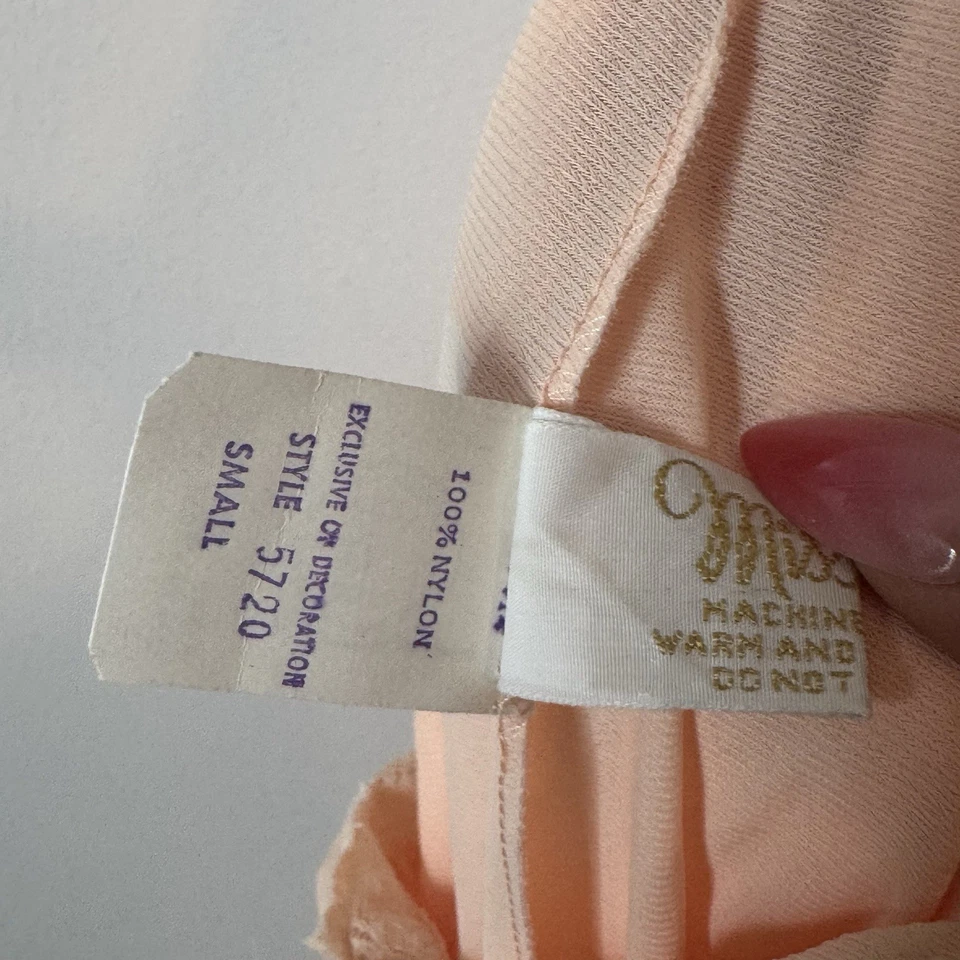 Vestido camisón vintage Miss Elaine melocotón encaje pequeño Foto 3 de 4