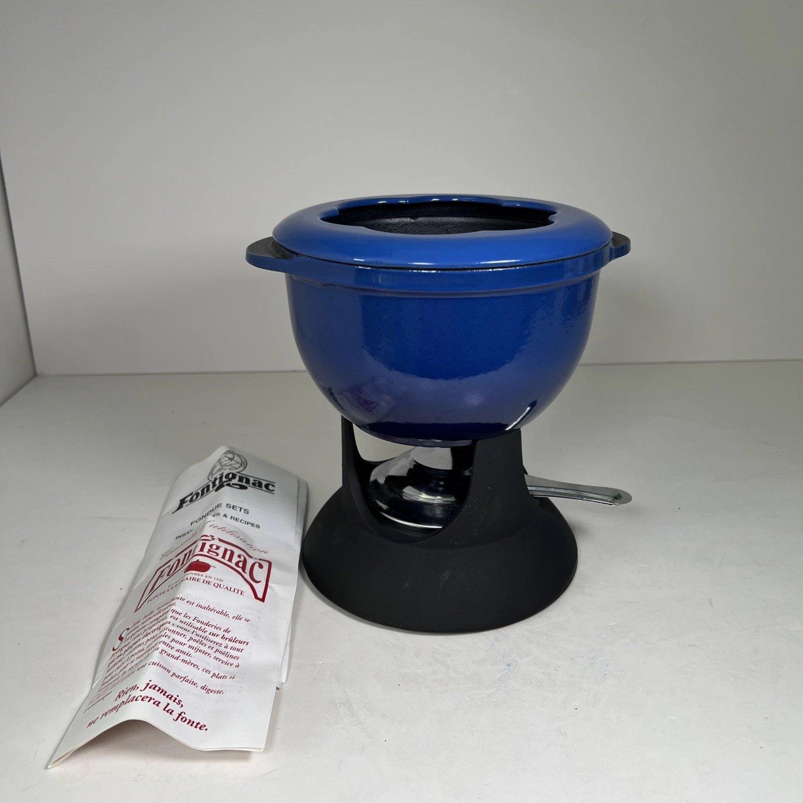 Fontignac - France - Fondue Pot - Blue Enamel & Cast Iron - Maison Fondee
Opens in a new window or t