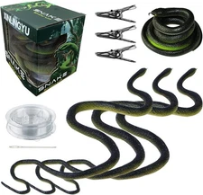 3 Pcs Fake Snake Prank,Snake Prank with String and Clip,Realistic Rubber... 