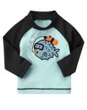 GYMBOREE SWIM SHOP BLOWFISH SCUBA DIVING L/S RASHGUARD 3 6 12 18 2T 3T 4T 5T NWT