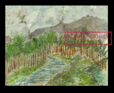 Forest w River C PETERSON * Original Watercolor PAINTING Abstract Impressionist