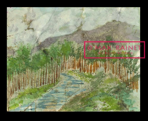 Bosque con Río C PETERSON * PINTURA Acuarela Original Impresionista Abstracto - Imagen 1 de 9