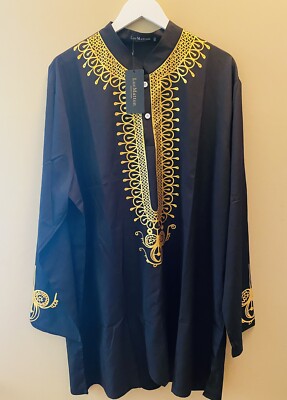 LucMatton shirt men black/ gold long sleeves Sz#XXL NWT 