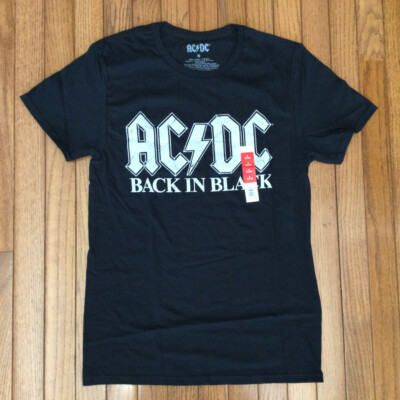 NEW AC/DC Men's Back In Black T-shirt Tee Size Small | eBay