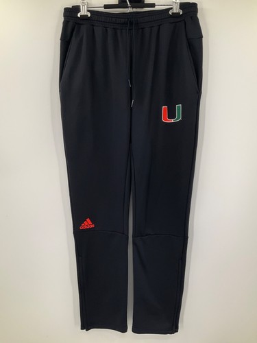 MIAMI HURRICANES GAME USED SCHWARZE ADIDAS HOSE MIT TASCHEN GRÖSSE: LARGE